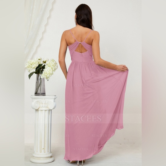 Chiffon Bridesmaid Dress in Mauve - Picture 5 of 6